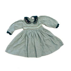 Vintage Friedknit Creations Smocked  Collared Dress 2t